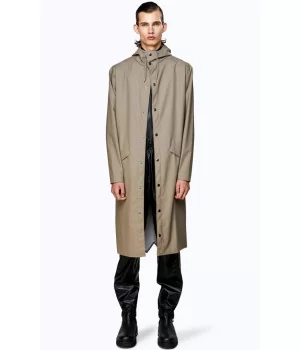 RAINS ”Curve Jacket” SHINY  w/ waterproof zipper and tie belt