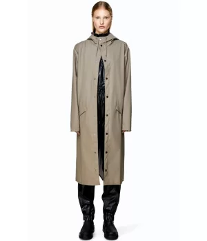 RAINS ”Curve Jacket” SHINY  w/ waterproof zipper and tie belt