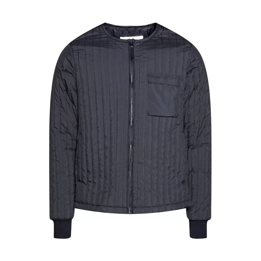RAINS ”Liner Jacket” SORT termojakke m/ lynlås og lommer