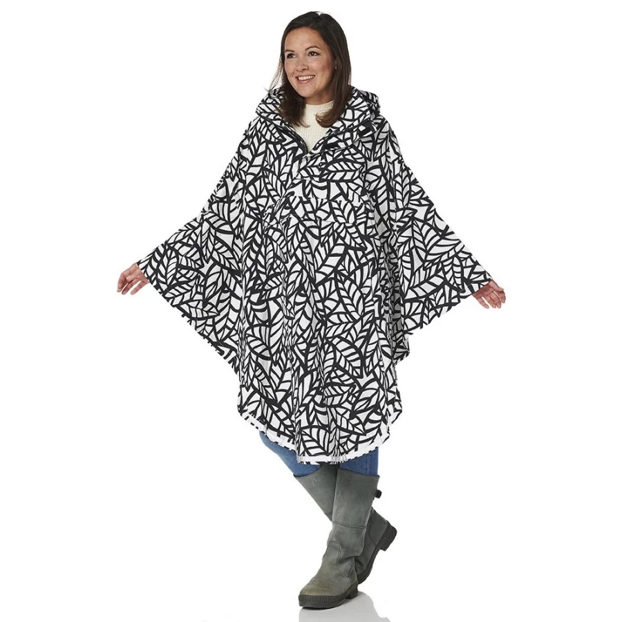 HRD "Cape 5,000 Leaf" Cycling Rain Poncho with clear reflectors front and back