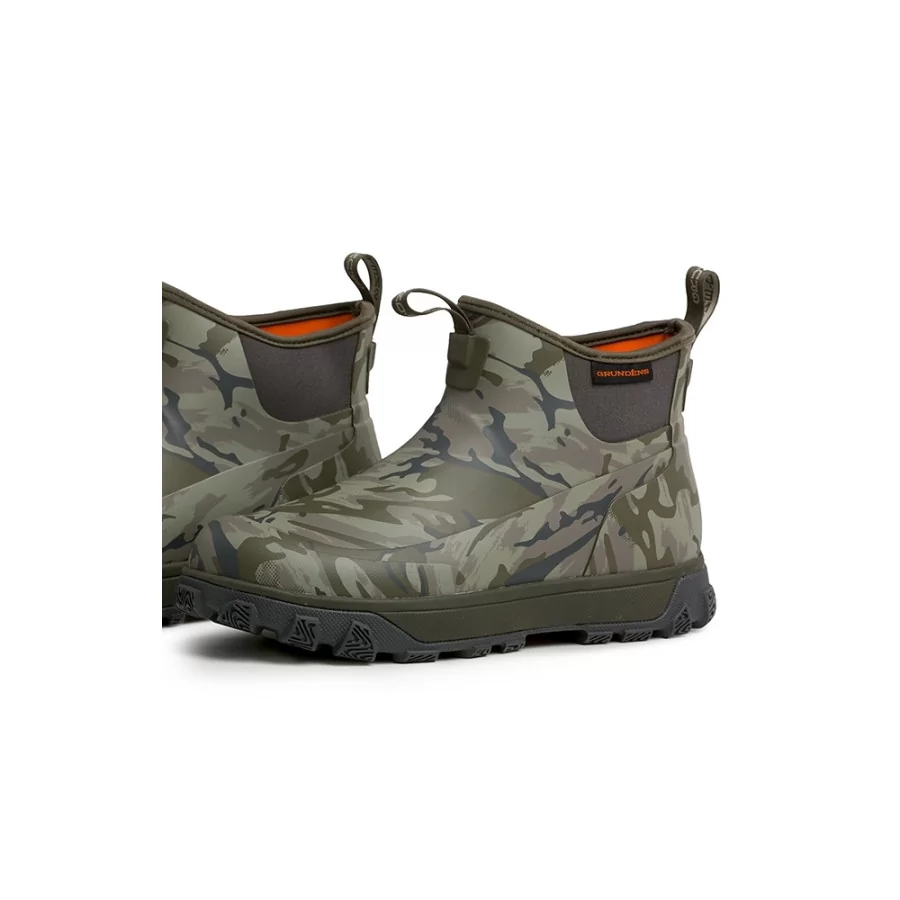 GRUNDÉNS ”Deviation Ankle Boot" CAMO kort gummistøvle til fiskeri og sejlads