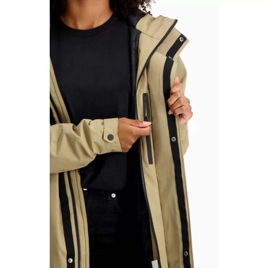 AGU ”City Slick 10.000” lang BEIGE regnfrakke, åndbar