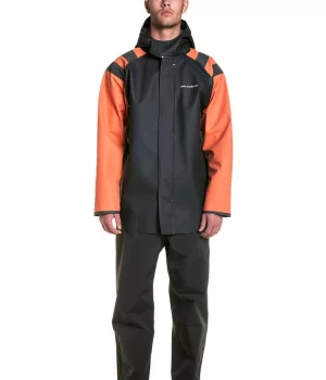 GRUNDÉNS "Balder 320" fishing rain jacket HEAVY duty with zipper and neoprene cuffs