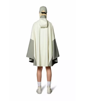 RAINS poncho ”Cape” alsidigt regnslag FOSSIL-CEMENT