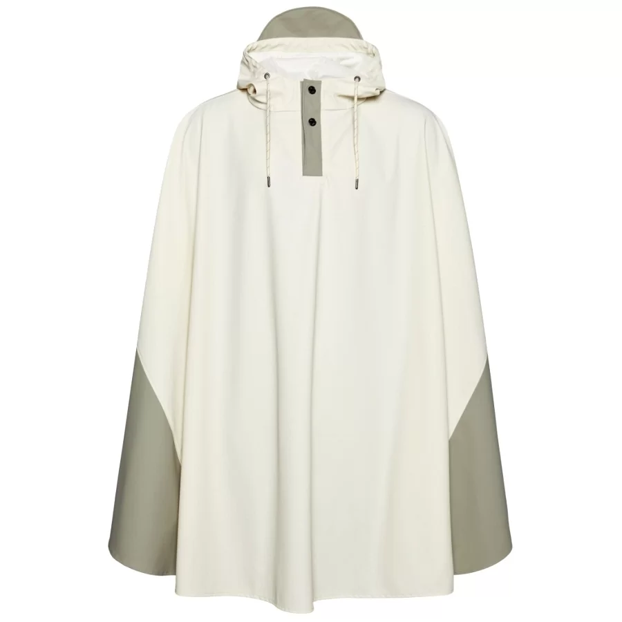 RAINS poncho ”Cape” alsidigt regnslag FOSSIL-CEMENT