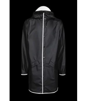 RAINS ”Long Jacket Reflective” lang regnjakke med reflekser