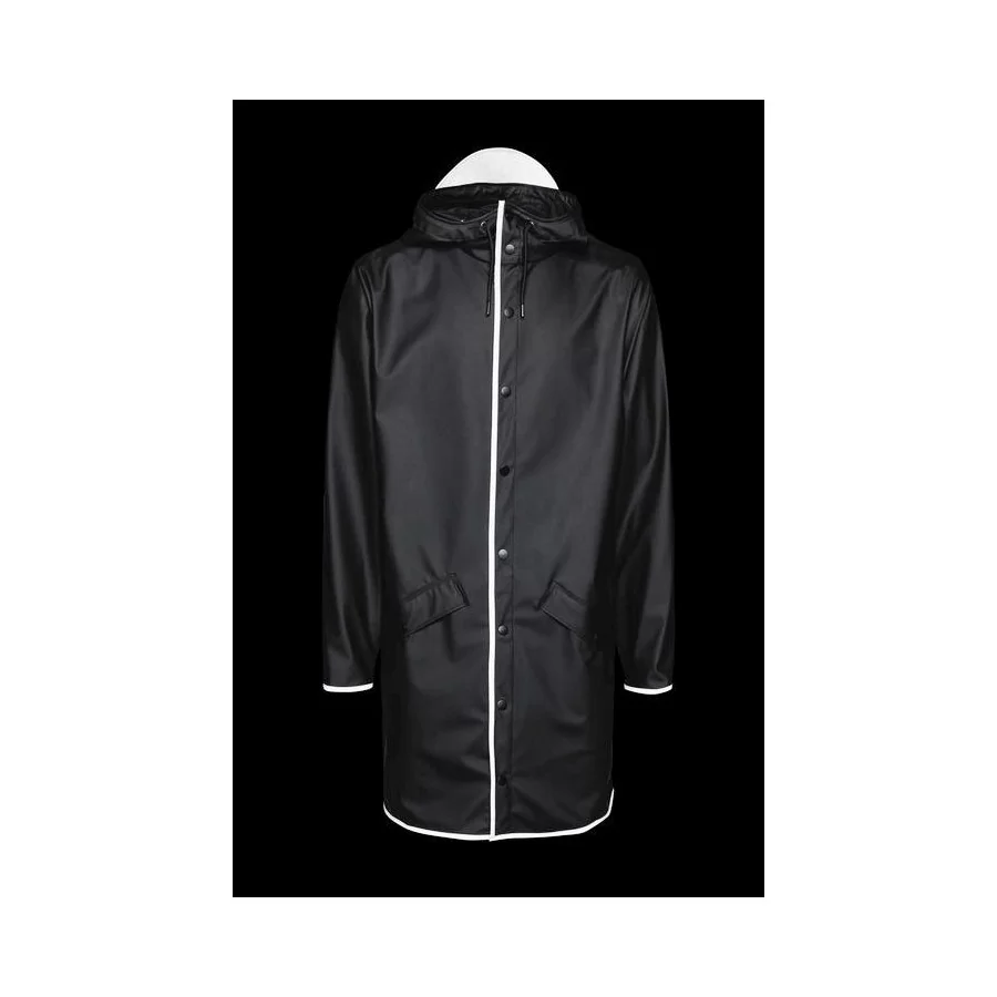 RAINS ”Long Jacket Reflective” lang regnjakke med reflekser