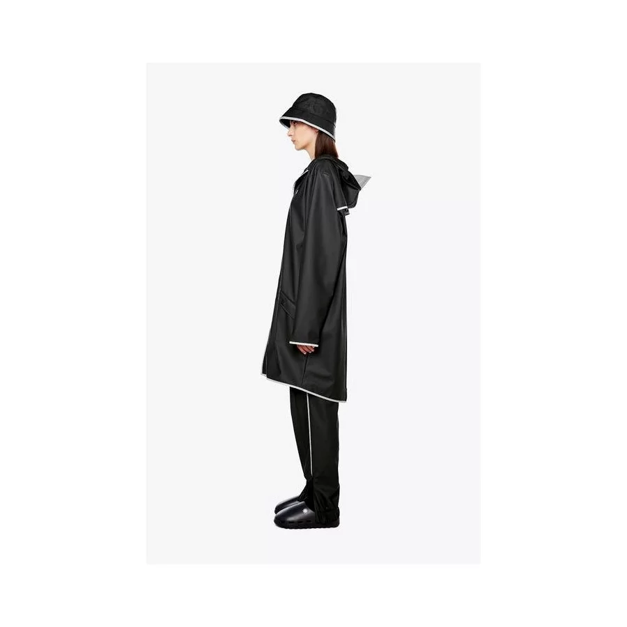 RAINS ”Long Jacket Reflective” lang regnjakke med reflekser