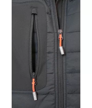 OCEAN Outdoor Combi thermal jacket MEN, combined softshell and thermal jacket BLACK