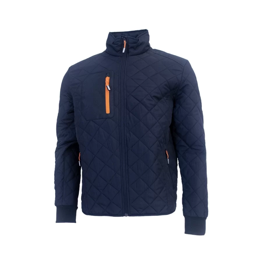 OCEAN thermal jacket MEN "Outdoor Quilt" NAVY BLUE with orange details