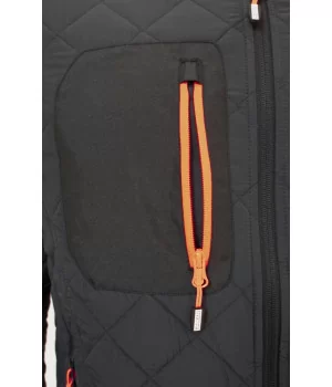 OCEAN termojakke HERRE "Outdoor Quilt" SORT m/ orange detaljer
