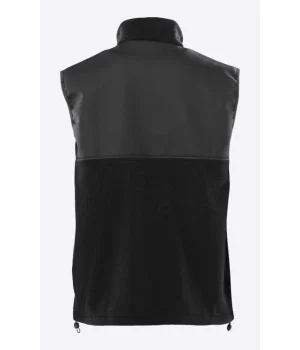 RAINS Fleece Vest SORT, 2-lags fleece m/ PU-skuldre, UNISEX