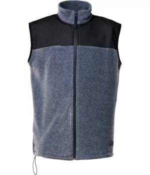 RAINS Fleece Vest GRÅ-SORT, 2-lags fleece m/ PU-skuldre, UNISEX