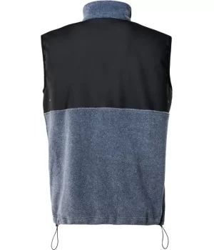 RAINS Fleece Vest GRÅ-SORT, 2-lags fleece m/ PU-skuldre, UNISEX
