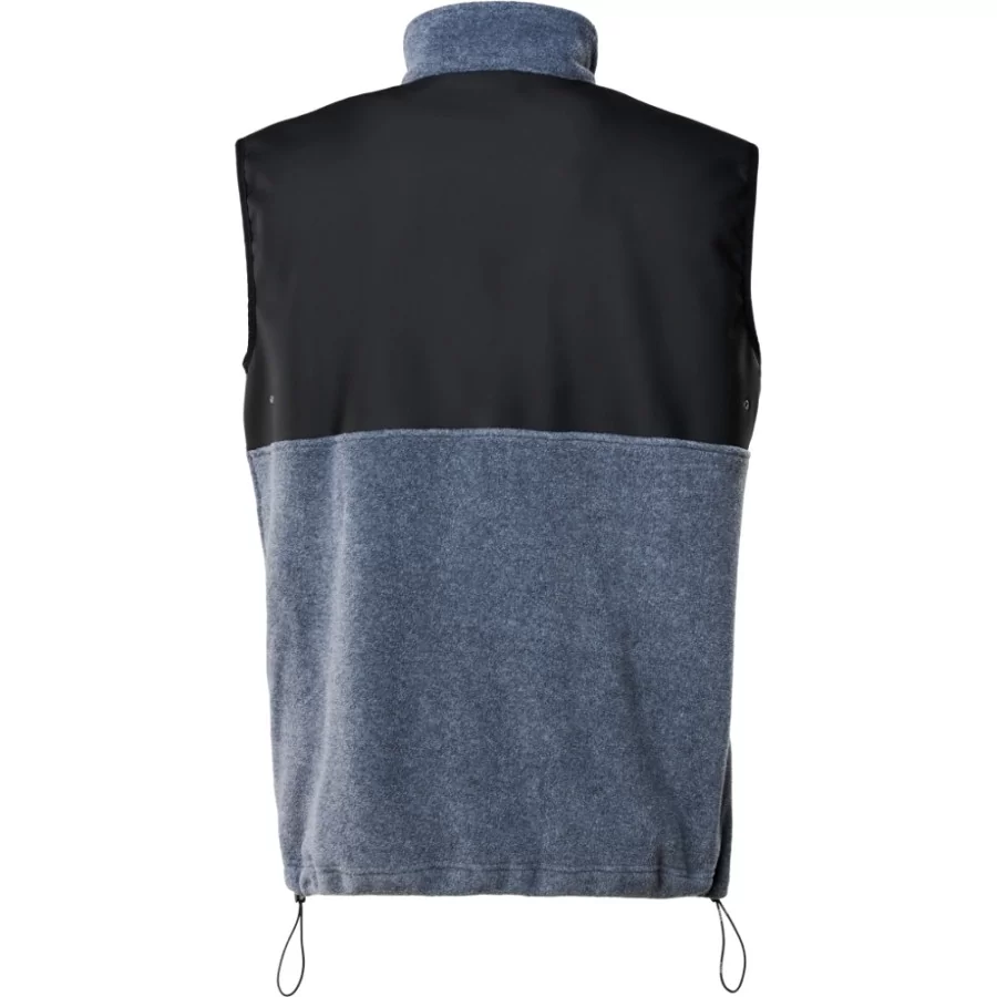 RAINS Fleece Vest GRÅ-SORT, 2-lags fleece m/ PU-skuldre, UNISEX
