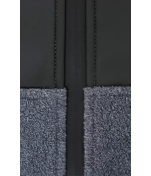 RAINS Fleece Vest GRÅ-SORT, 2-lags fleece m/ PU-skuldre, UNISEX