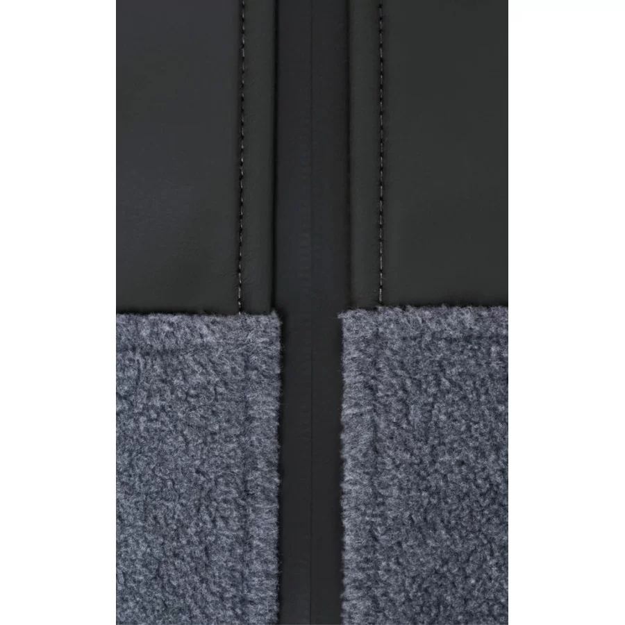 RAINS Fleece Vest GRÅ-SORT, 2-lags fleece m/ PU-skuldre, UNISEX