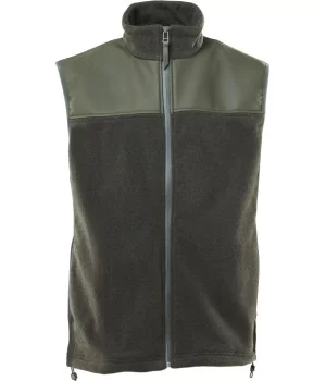 RAINS Fleece Vest GRØN, 2-lags fleece m/ PU-skuldre, UNISEX