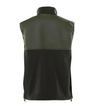 RAINS Fleece Vest GRØN, 2-lags fleece m/ PU-skuldre, UNISEX