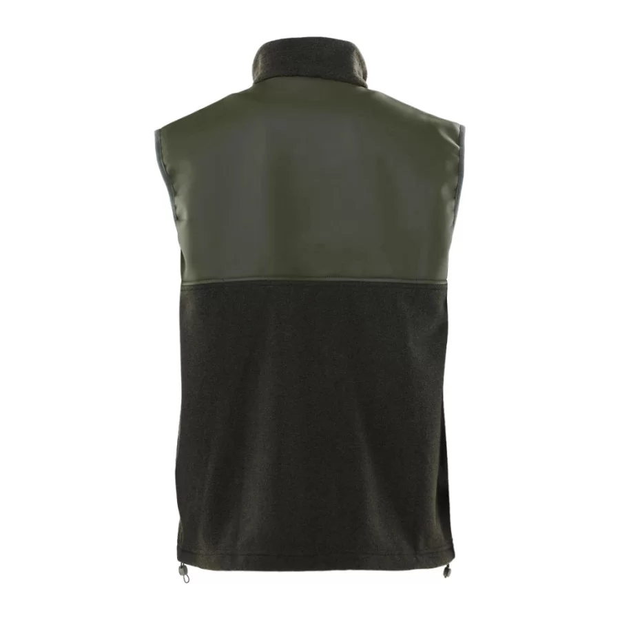 RAINS Fleece Vest GRØN, 2-lags fleece m/ PU-skuldre, UNISEX