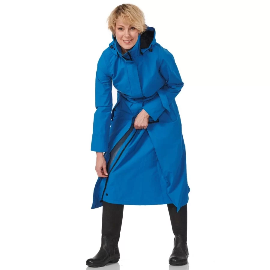 HAPPY RAINY DAYS "Montreal 10,000 mm" cycling raincoat / long raincoat WOMEN. HRD Montreal SEA BLUE