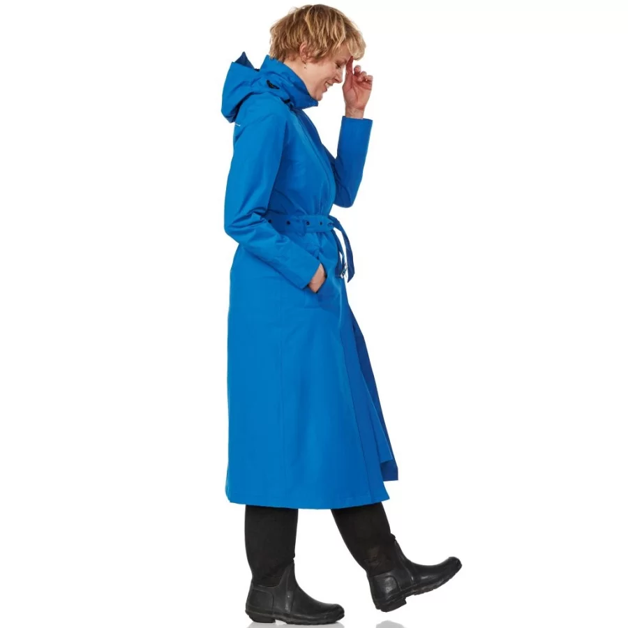 HAPPY RAINY DAYS Montreal Long Coat SEA BLUE | Long raincoat / cycling raincoat for WOMEN, breathable, 10,000 mm