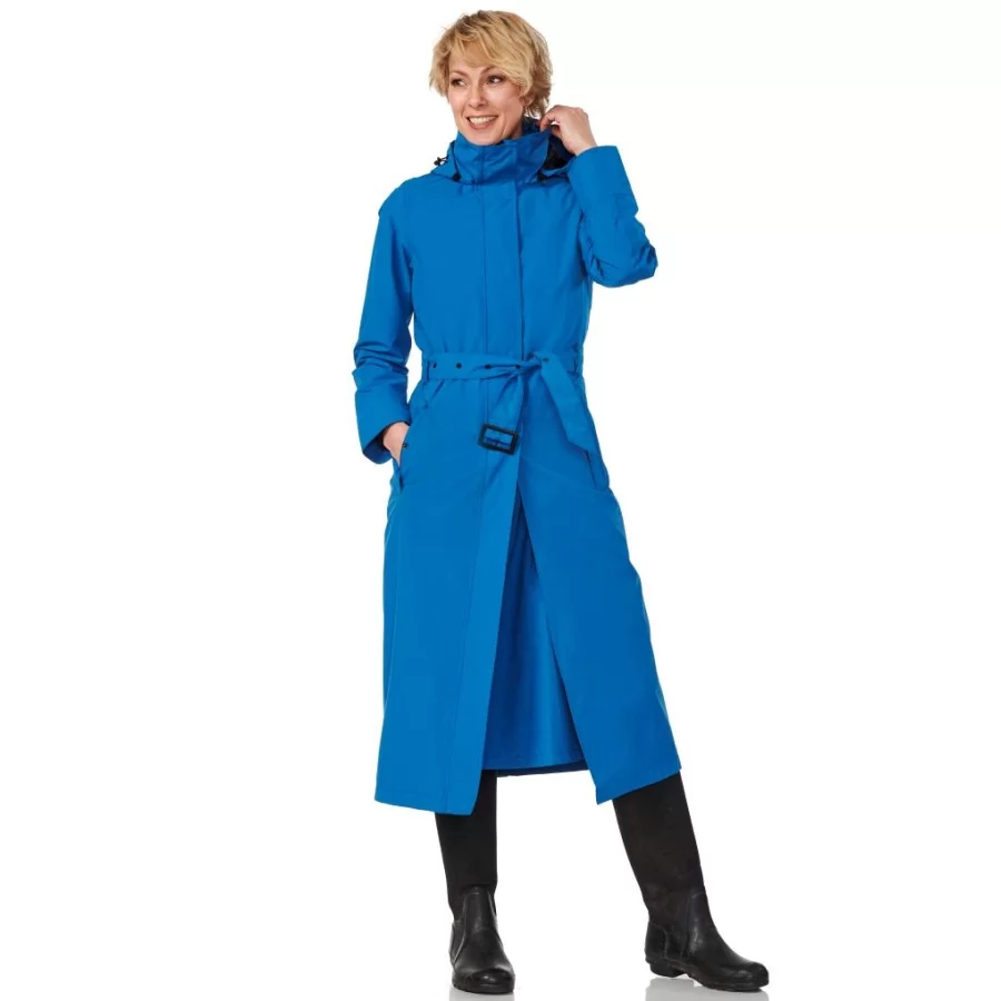 Long SEA BLUE womens raincoat HRD "Montreal 10,000" long SEA BLUE bike raincoat, breathable