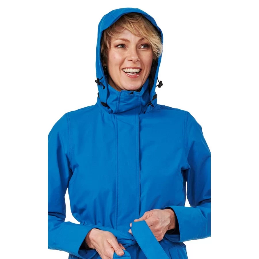 Long SEA BLUE womens raincoat HRD "Montreal 10,000" long SEA BLUE bike raincoat, breathable