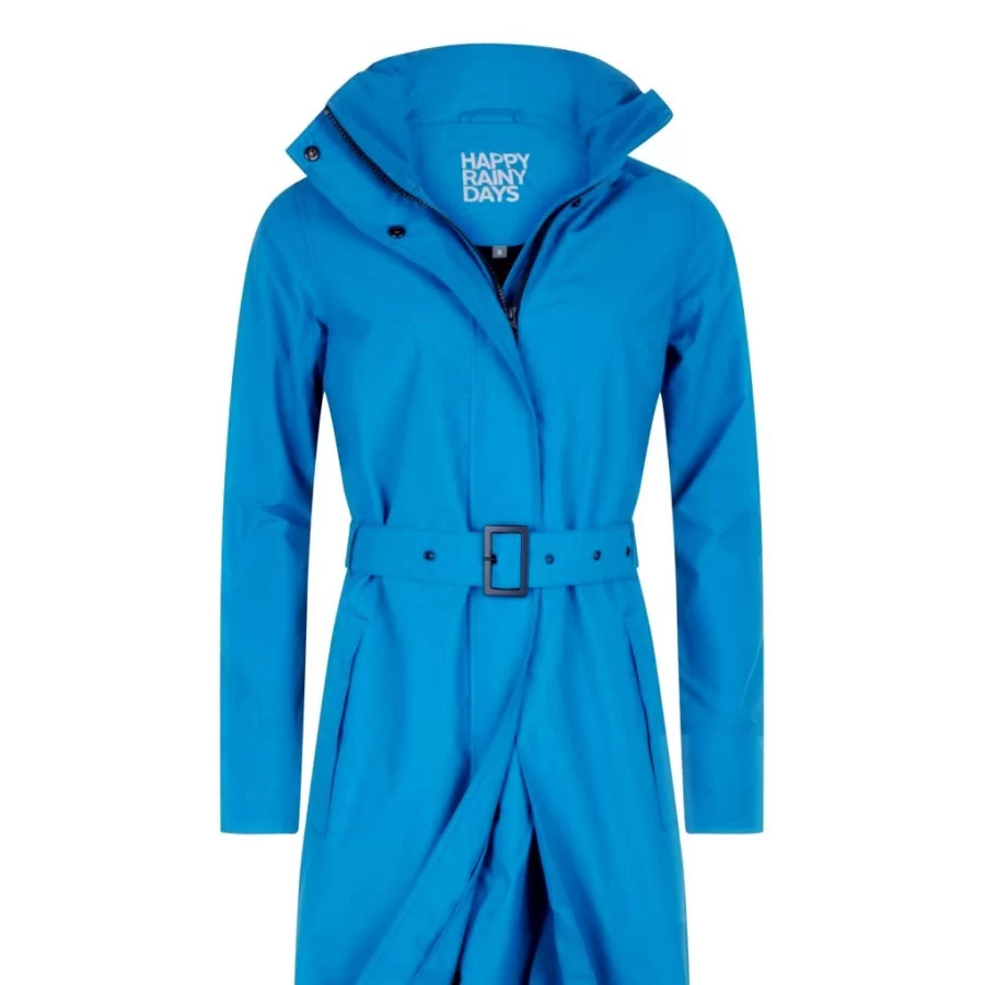 Long SEA BLUE womens raincoat HRD "Montreal 10,000" long SEA BLUE bike raincoat, breathable