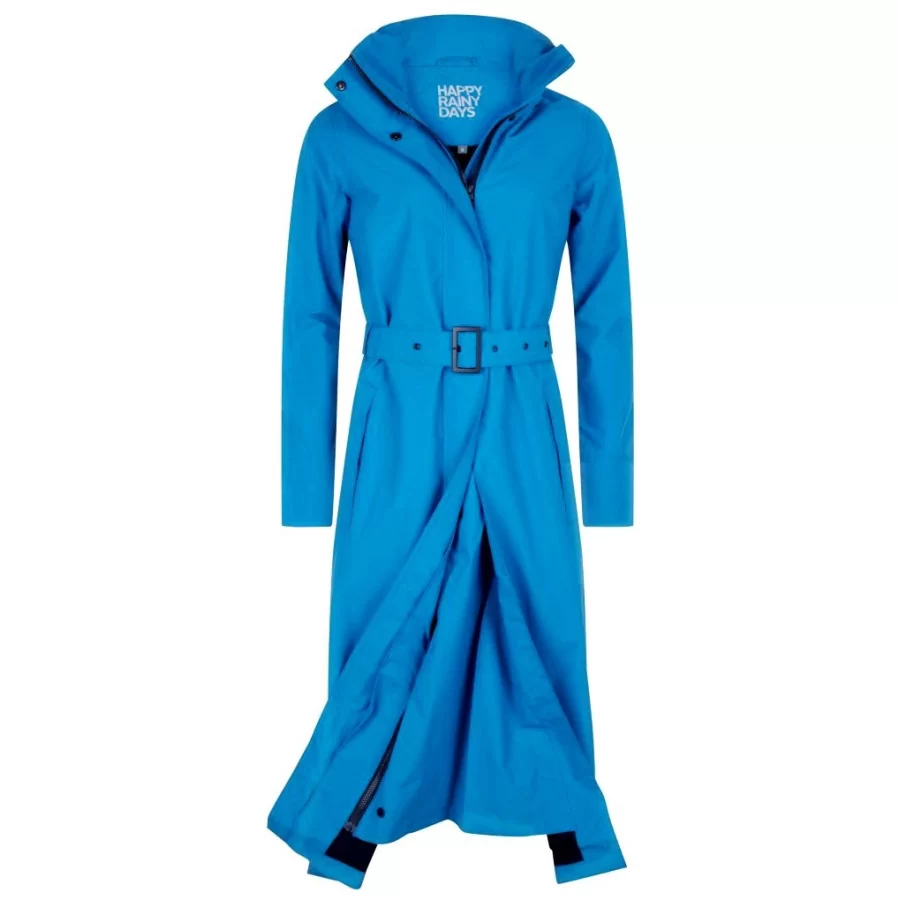 Long SEA BLUE womens raincoat HRD "Montreal 10,000" long SEA BLUE bike raincoat, breathable