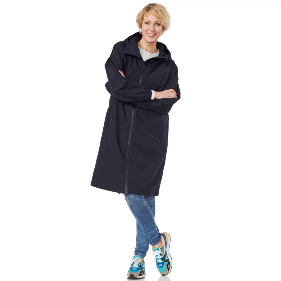HRD "Manhattan 10,000" NAVY BLUE GRAPHIT raincoat with waterproof zipper, breathable
