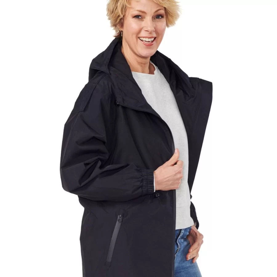 HRD "Manhattan 10,000" NAVY BLUE GRAPHIT raincoat with waterproof zipper, breathable