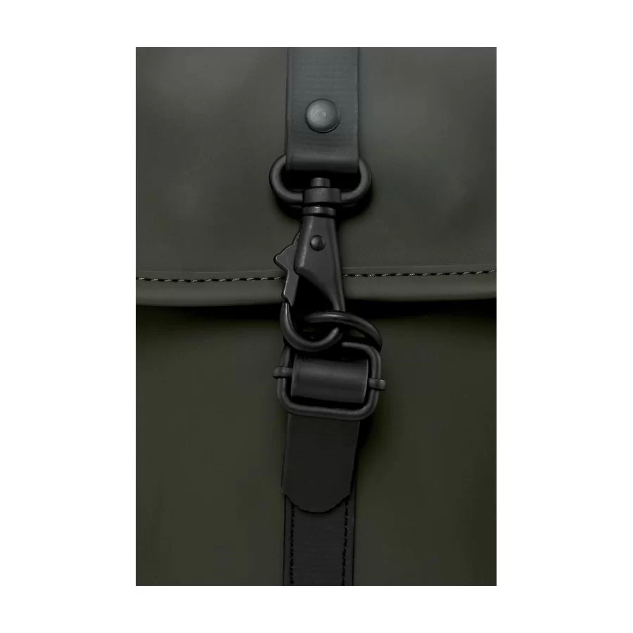 RAINS ”Flight Bag” BLACK + GREEN shoulder bag / cross-body bag w / strap (2 liters)