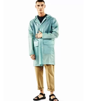 RAINS "Hooded Coat FOGGY" gennemsigtig regnjakke, UNISEX
