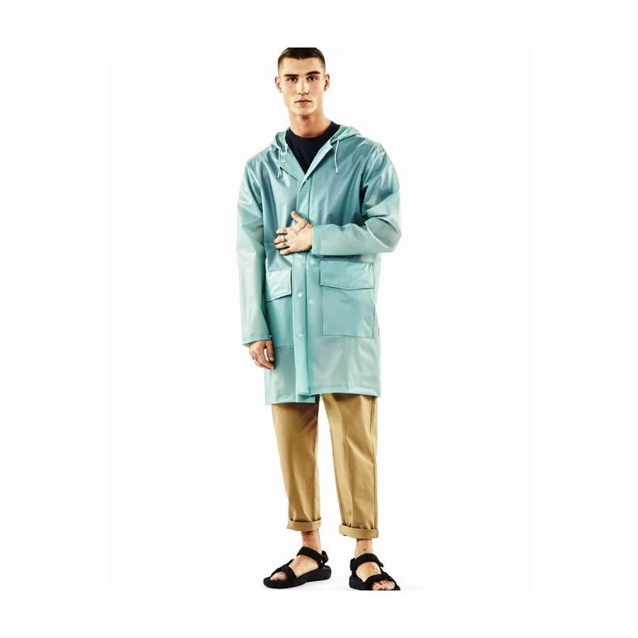 RAINS "Hooded Coat FOGGY" gennemsigtig regnjakke, UNISEX