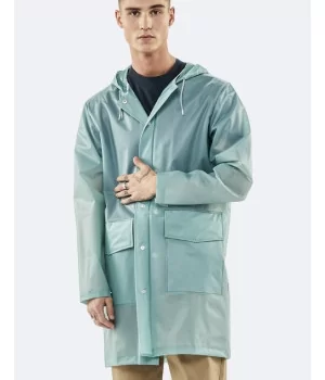 RAINS "Hooded Coat FOGGY" gennemsigtig regnjakke, UNISEX
