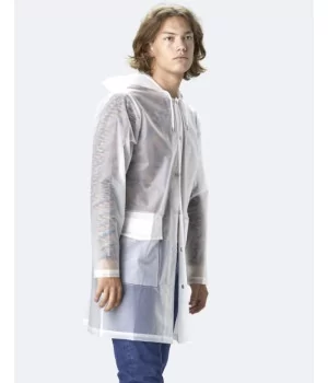 RAINS "Hooded Coat FOGGY" gennemsigtig regnjakke, UNISEX