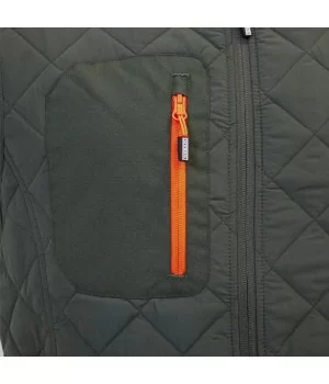 OCEAN "Outdoor Quilt" termodragt HERRE, sort, grøn og navy blå med orange detaljer