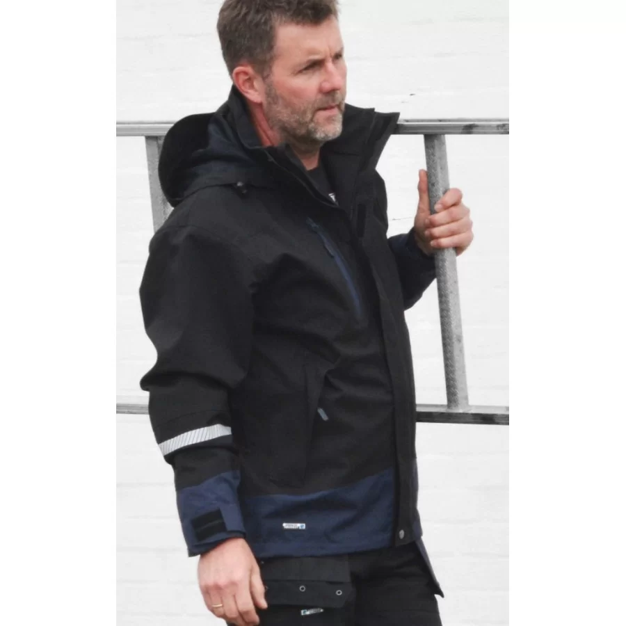 LYNGSØE "FOX 4WS-4057" breathable rain jacket MEN, 20.000 mm,, black / navy blue