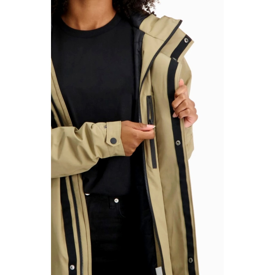 AGU ”City Slick VINTER" BEIGE (taupe) 10.000 mm. Skøn lang vinterfrakke til HERRE og DAME. Vinterfrakke til at cykle i.
