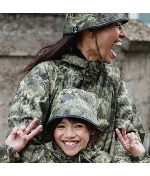 AGU rain hat GREEN "Motion Bucket Hat" CAMOUFLAGE green-black rain hat, reversible in two colors