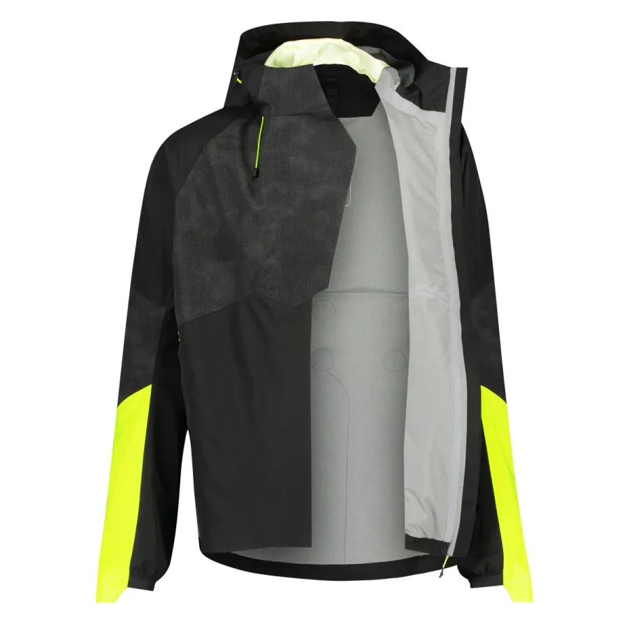 AGU "Tech Commuter" rain jacket BLACK / High Vis YELLOW, the ultimate cycling rain jacket with a focus on safety and comfort