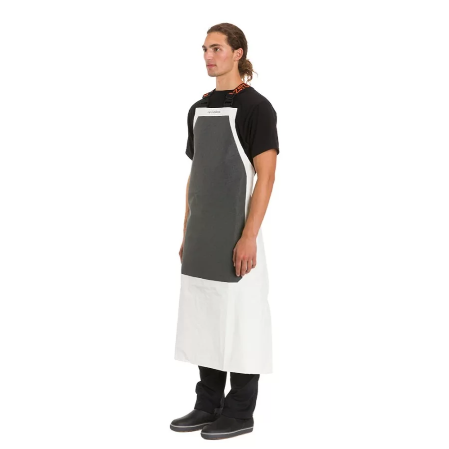 Heavy Duty rubber apron. GRUNDÉNS "Scalloper X" apron in double-coated PVC with ceramic front - SuperFabric