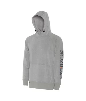 Grå Hoodie GRUNDÉNS ”Dillingham Tech Hoodie” grå hættetrøje til mænd m/ fleece og mobil lomme