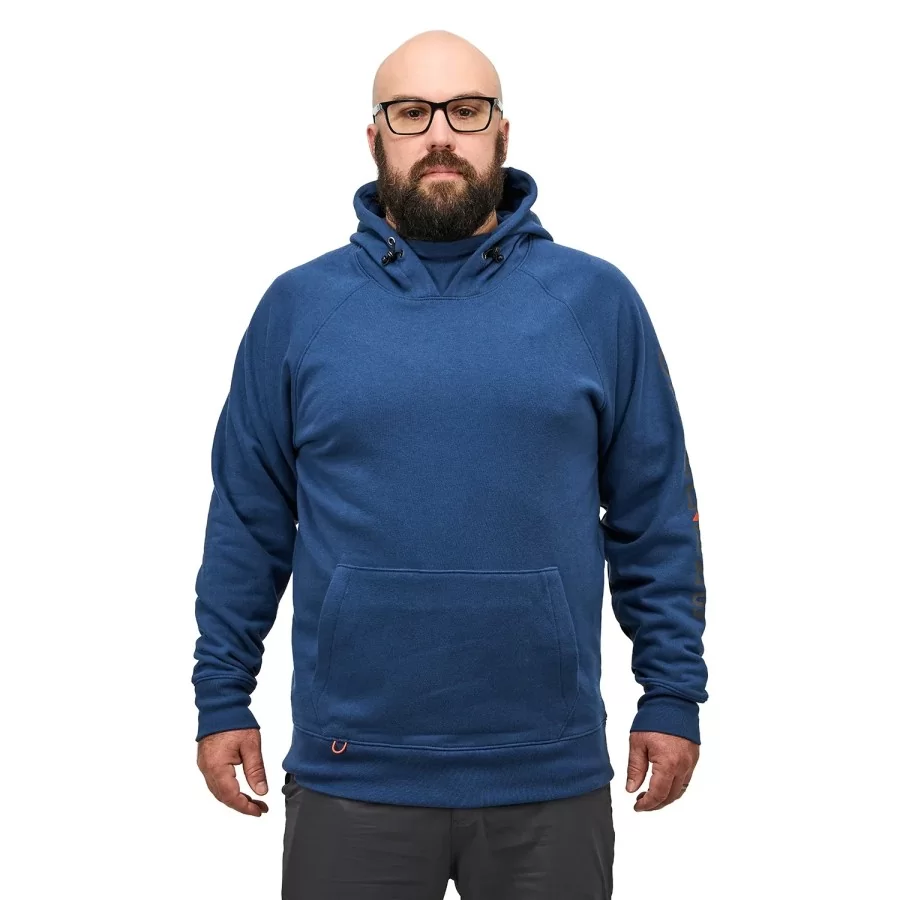 BESTSELLER blå hættetrøje HERRE | GRUNDÉNS ”Dillingham Tech Hoodie” blå hættetrøje m/ fleece inderside og mobil lomme
