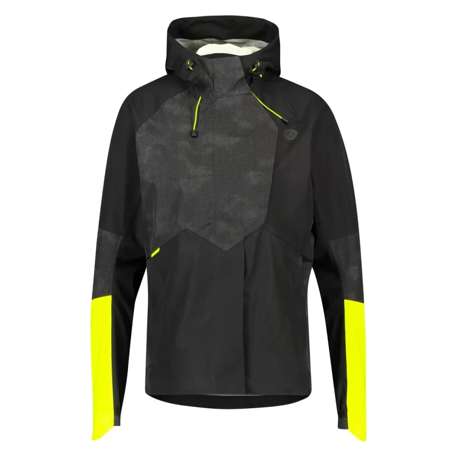 AGU Tech Commuter DAME jakke sort / high vis  gul | AGU cykel regnjakke DAME, 10.000 mm, åndbar, imprægneret uden PFAS