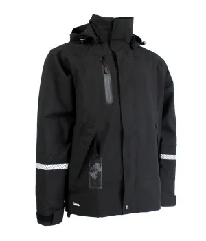 LYNGSØE "FOX 4WS-4057 sort" regnjakke i strækbar polyester, 15.000 mm, åndbar. Lyngsøe HERRE regnjakke åndbar