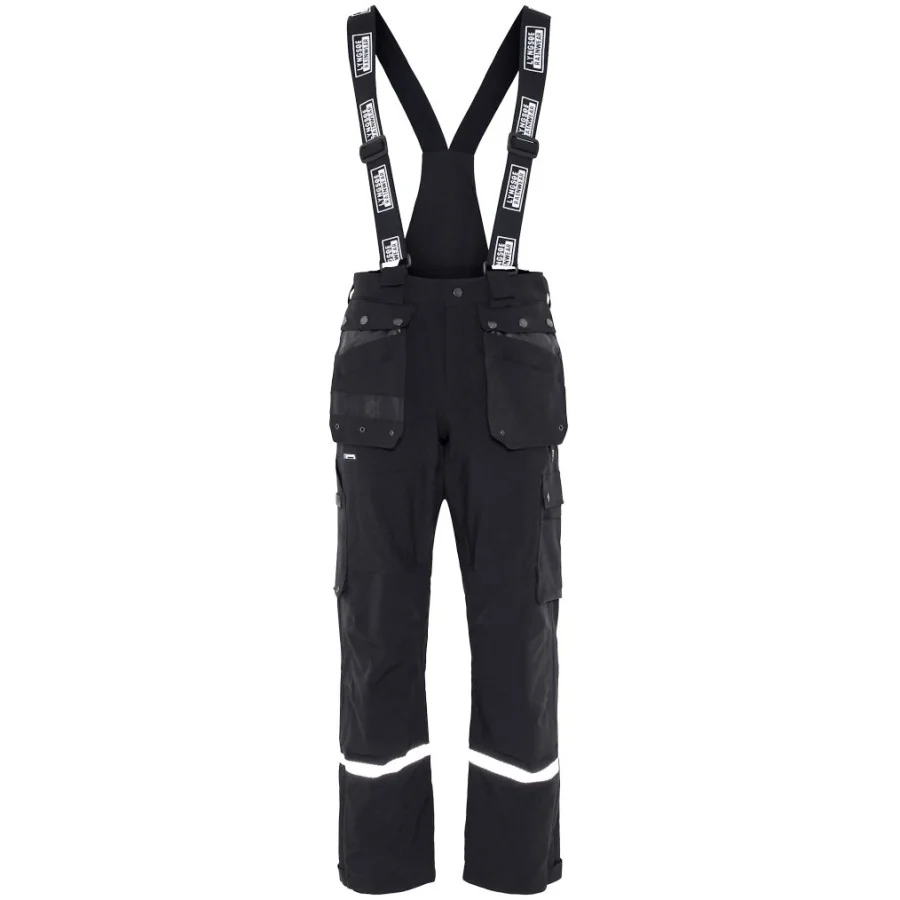 LYNGSØE "FOX 4WS-4083" regnbukser / arbejdsbukser i strækbar Polyester SORT-NAVY BLÅ. Åndbare regnbukser HERRE
