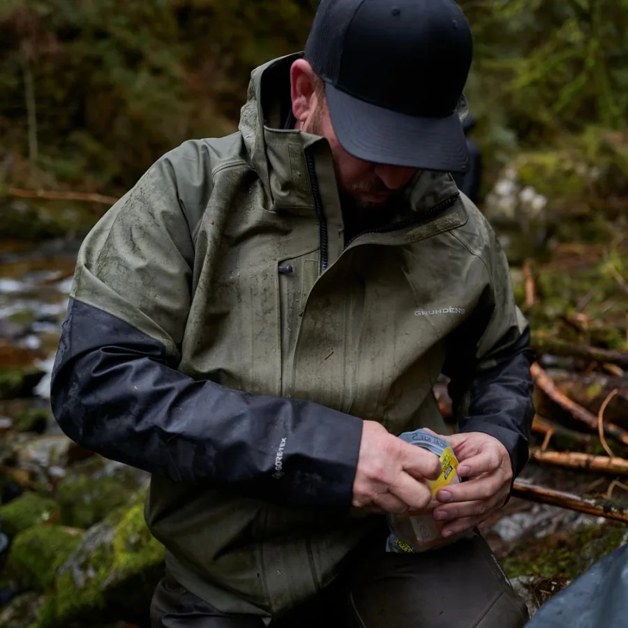 GRUNDENS Gore-Tex fiskerjakke med Neopren manchetter GRØN
