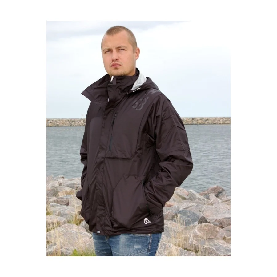 ABEKO mens rain jacket BLACK. ABEKO "Split 10,000" waterproof jacket / windbreaker MEN, breathable, 2-way zipper